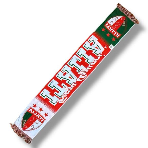 Italia Forza Azzuri Scarf Unisex Red White Green Knit Fringe Football Soccer - Picture 2 of 5